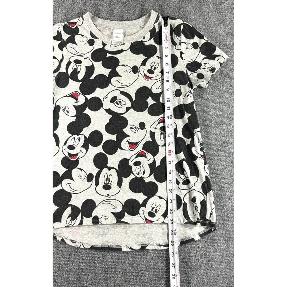 Disney Mickey Mouse All Over Print T-Shirt Gray Short Sleeve Crew Neck Medium - Picture 5 of 6